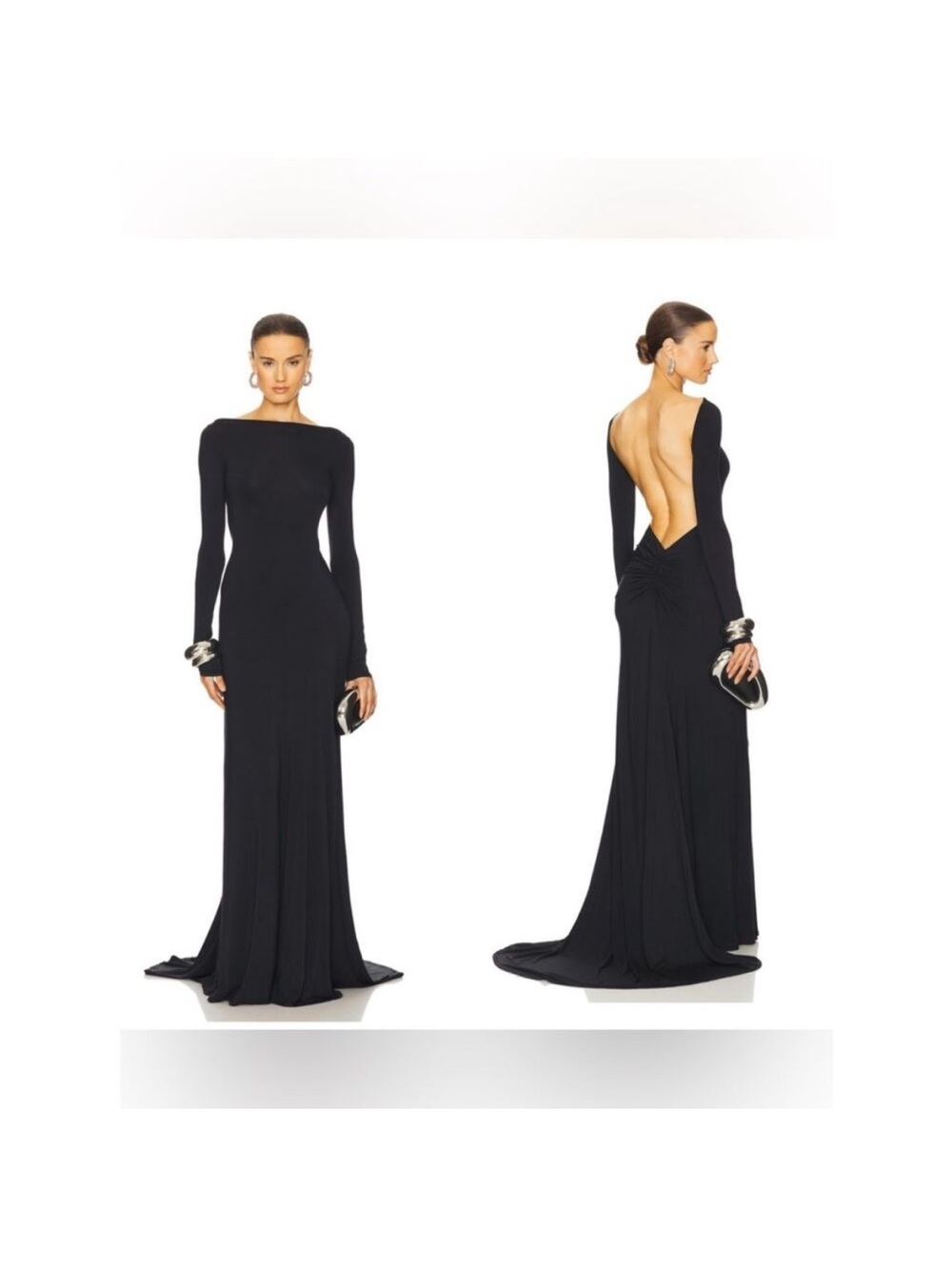 NWT HELSA The Heidi Open back maxi dress in black small